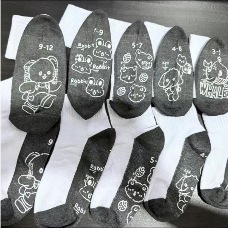 ถุงเท้านักเรียนกันลื่น เนื้อผ้าดีนุ่มใส่สบาย 10คู่ ขนาดข้อเท้า