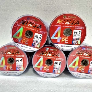 สายพีอี PIONEER PE NINJA 4 X สายพีอี ไพโอเนียร์ นิลจา ถัก 4 สายเคลือบกันน้ำ