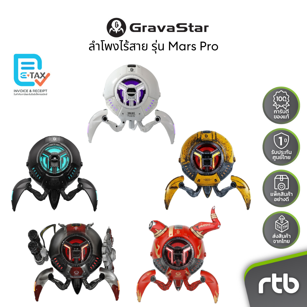 GravaStar Mars Pro ลำโพงไร้สาย Sci-fi Bluetooth Speaker ลำโพงบลูทูธ ลำโพงทรงหุ่นยนต์