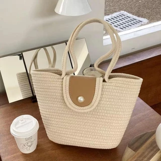 B-1717🔥พร้อมส่ง กระเป๋าสะพายไหล่สําหรับผู้หญิง กระเป๋าสาน สไตล์วินเทจคลาสสิค แฟชั่นฤดูใบไม้ผลิง านดีมาก แฟชั่นมาใหม่