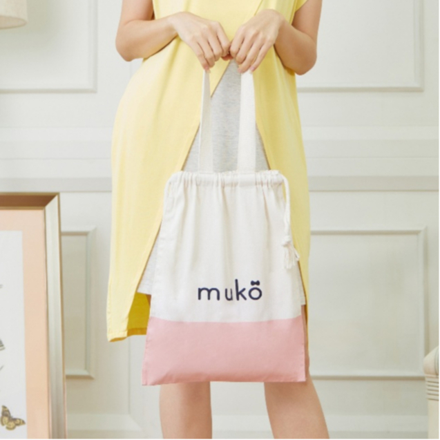 Muko Bag ถุงผ้าอเนกประสงค์ แบบหูรูด ถือช้อป ใส่ของได้เยอะ ขนาด 32cm