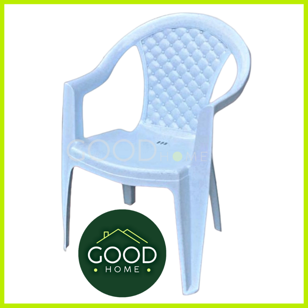 GOODHOME เก้าอี้พลาสติกมีพนักพิง มีที่วางแขน เกรดA(รุ่นV12) ✅มี4สีให้เลือก✅ เก้าอี้ท้าวแขนตัวใหญ่ เก้าอี้ลายหินอ่อน