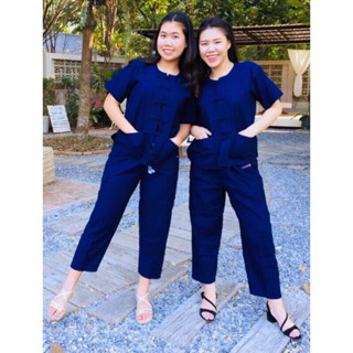 ชาย-หญิง เสื้อ/กางเกงม่อฮ่อม กระเป๋าสองข้าง