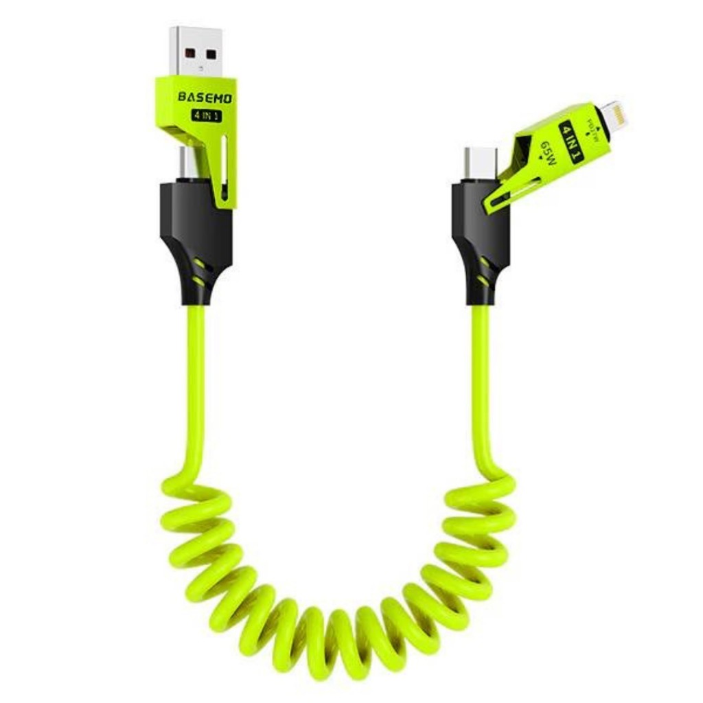 UDelectronic สายชาร์จ สายชาร์จสปริง  4 in 1 Fast Charge 65W 1.5 ม. TYPE-C TO TYPE-C L (PD) (ปก.1ปี)