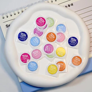 500ดวง สติ๊กเกอร์ขอบคุณ ติดกล่อง ติดแก้ว น่ารัก ตกแต่ง 2.5ซม Sticker Thankyou 883