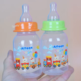 Attoon แอทตูน ขวดนมแอทตูน ทรงกลม คอแคบ smart 4และ8ออนซ์ แพ็ค3และแพ็ค6ขวด
