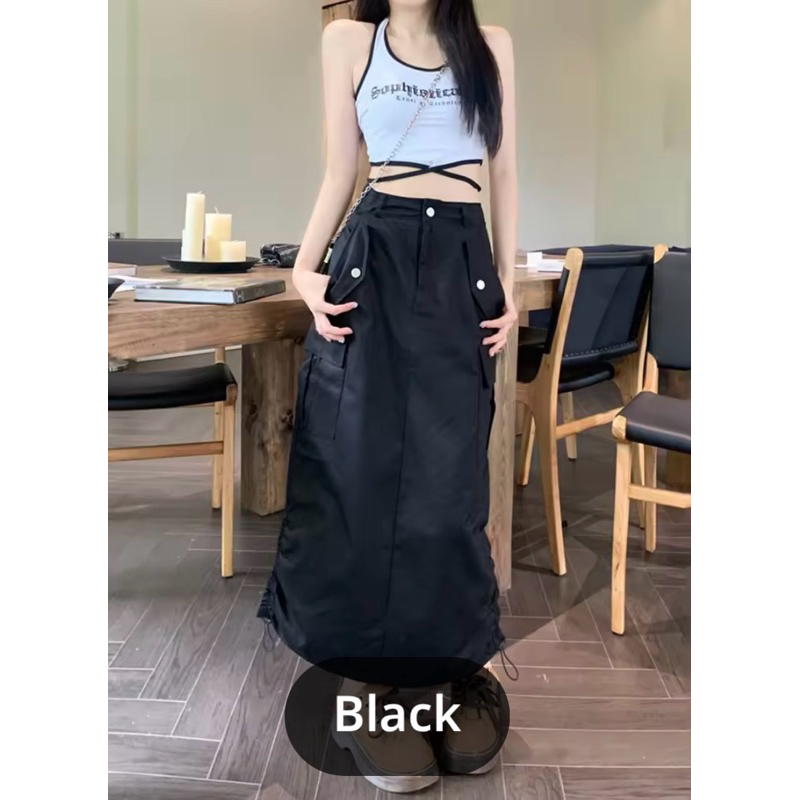 ส่งต่อ cicishop กระโปรงคาร์โก้สีดำ