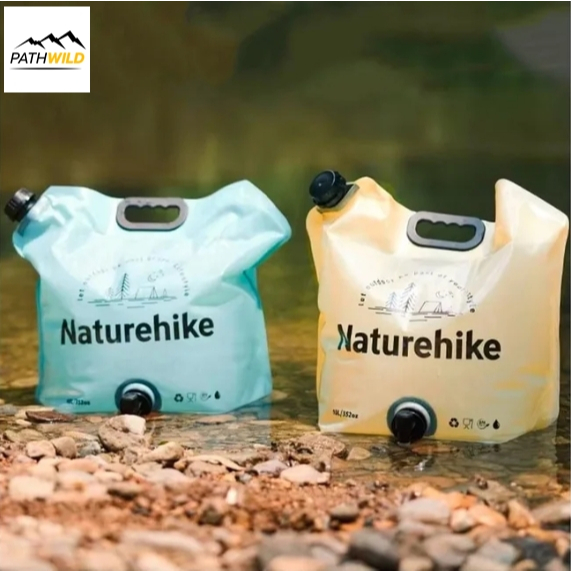 NATUREHIKE Ling Wo Outdoor water bag CNK2450CF027 ถุงใส่น้ำ พกพาง่าย พับเก็บได้  มีก็อกน้ำ เหมาะสำหรับเดินป่า แคมป์ปิ้ง