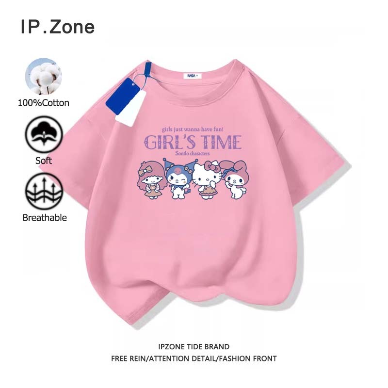 เสื้อเด็ก Sanrio Kuromi ผ้าฝ้ายแท้ ทั้งเด็กชายและเด็กหญิงสามารถสวมใส่ได้ แขนสั้น มี 9 สี น่ารัก (ส่งเร็ว จัดส่งจากไทย)