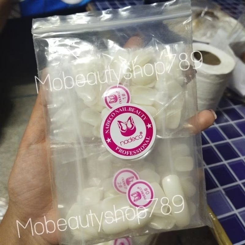 🇹🇭50ชิ้น สั้นพิเศษมน Nadeco (เล็บปลอมทรงสั้นปลายมน) แยกเบอร์ 1 ถุง - รูปที่ 2