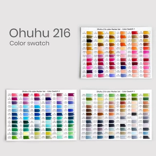 FOLIO ART : ปากกามาร์คเกอร์ Ohuhu เซต Vibrant216+1 สี Honolulu B Series : 90451 (Brush & Fine Tip)