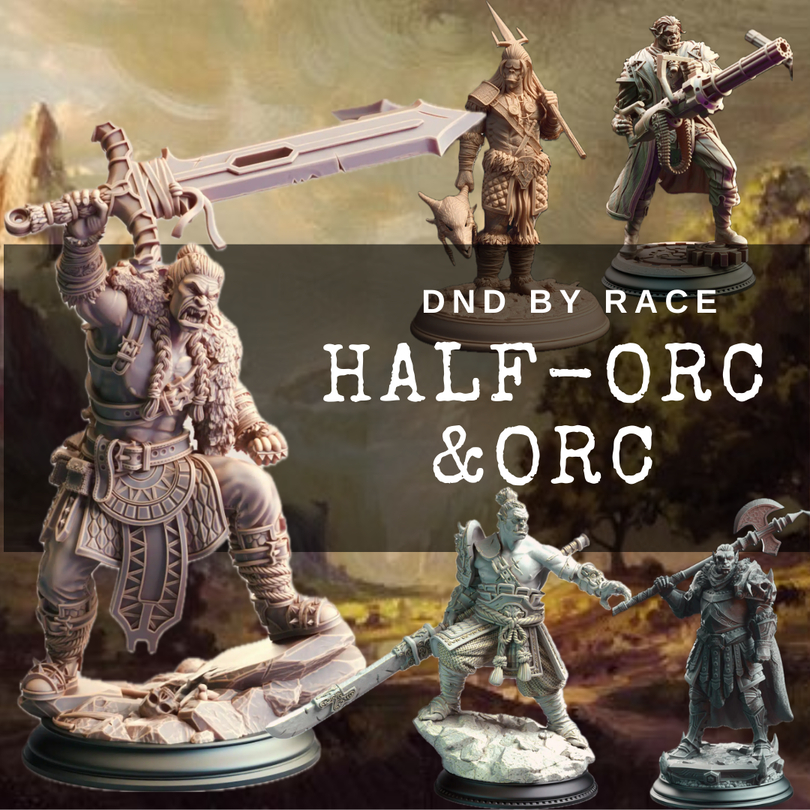 Half-Orc, Orc I รวมโมเดลเผ่า Half-Orc, Orc (งานเรซิ่นสีเทา ฐาน 1 นิ้ว)