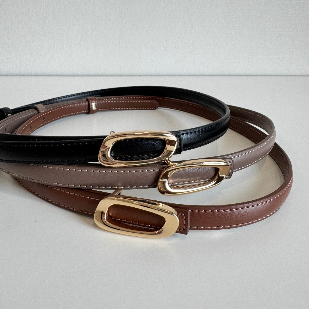 [พร้อมส่ง] WEAR.SOUL #BT137-Luno Mini Leather Belt เข็มขัดสายหนังแท้