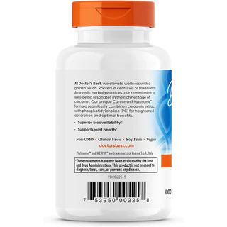 [แท้100%] สารสกัดขมิ้นชัน ไฟโตโซม 1,000 มก. ประสิทธิภาพสูง, Doctor’s Best Curcumin Phytosome with Meriva, แคปซูล