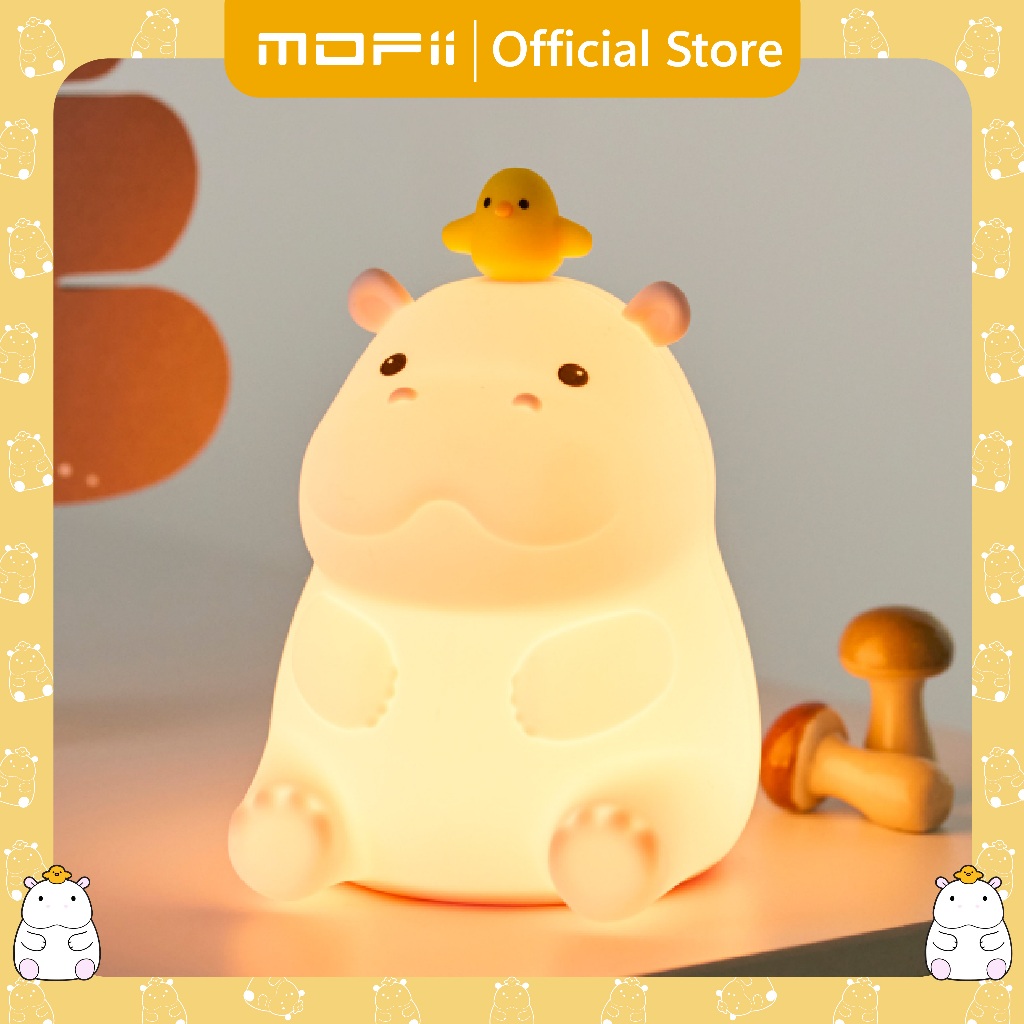 [ของแท้ รับประกันศูนย์ไทย]MOFii โคมไฟ HIPPO น้องฮิปโป ต้าวอ้วนน่ารักสุดๆ ปรับแสงไฟตั้งเวลาได้