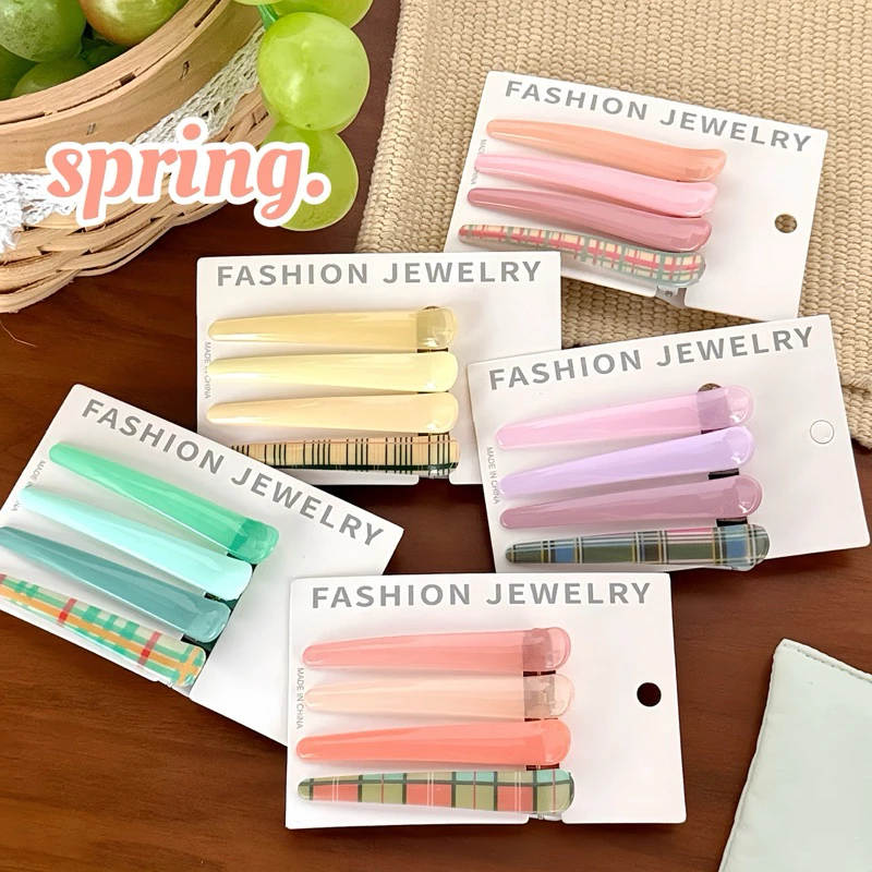 Cute 348 กิ๊บติดผม กิ๊บหนีบผมปากเป็ดไล่สี 4 ชิ้น / แพ็ค