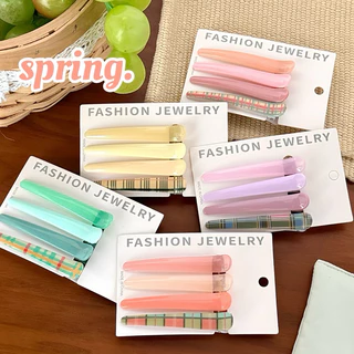 Cute 348 กิ๊บติดผม กิ๊บหนีบผมปากเป็ดไล่สี 4 ชิ้น / แพ็ค