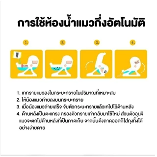 【โปรวันนี้】ห้องน้ำแมวกึ่งอัตโนมัติ กระบะทรายแมว PP รับ8kg ทางเข้ากว้าง แยกทรายง่าย Cat Litter Box