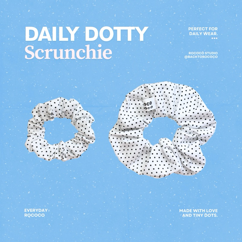 rococo studio | Daily Dotty Scrunchie ยางรัดผม ลายจุด polka dot ꔛ⋆⁺