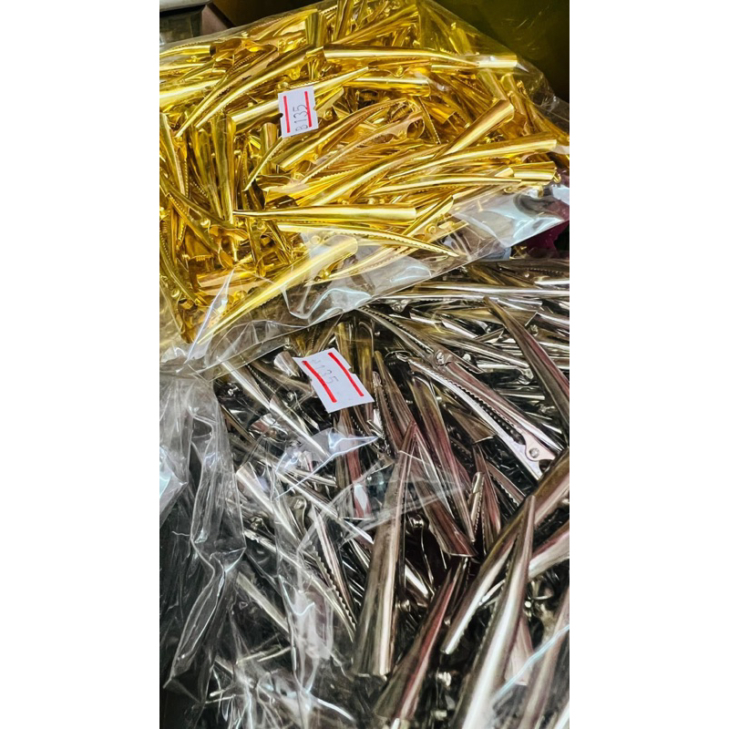 กิ๊บปากเป็ดปลายเรียวสีดำ/สีเงิน/สีทองขนาด5.5cmแพค100ชิ้นกิ๊บ(เลือกสีได้)ค่ะแฟชั่น