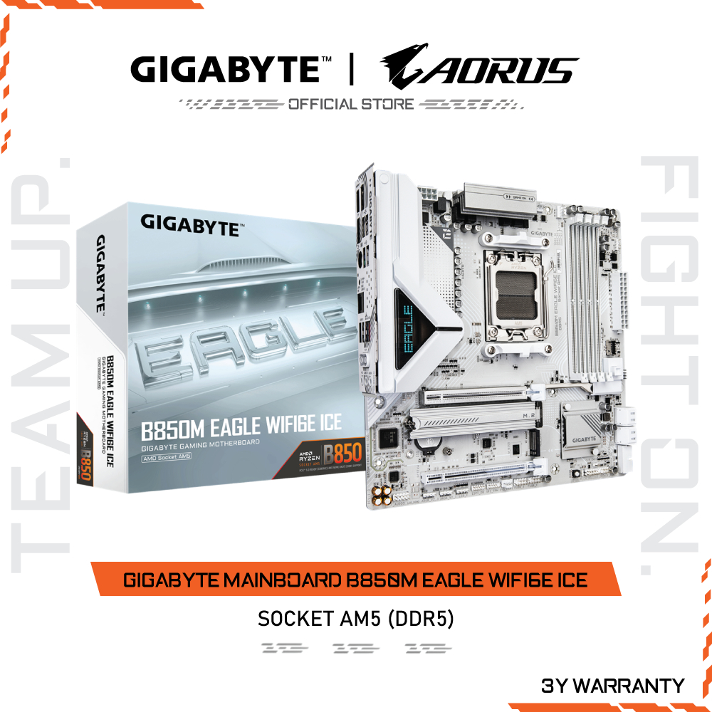 GIGABYTE MAINBOARD B850M EAGLE WIFI6E ICE เมนบอร์ด B850M EAGLE WF6E ICE-1.0