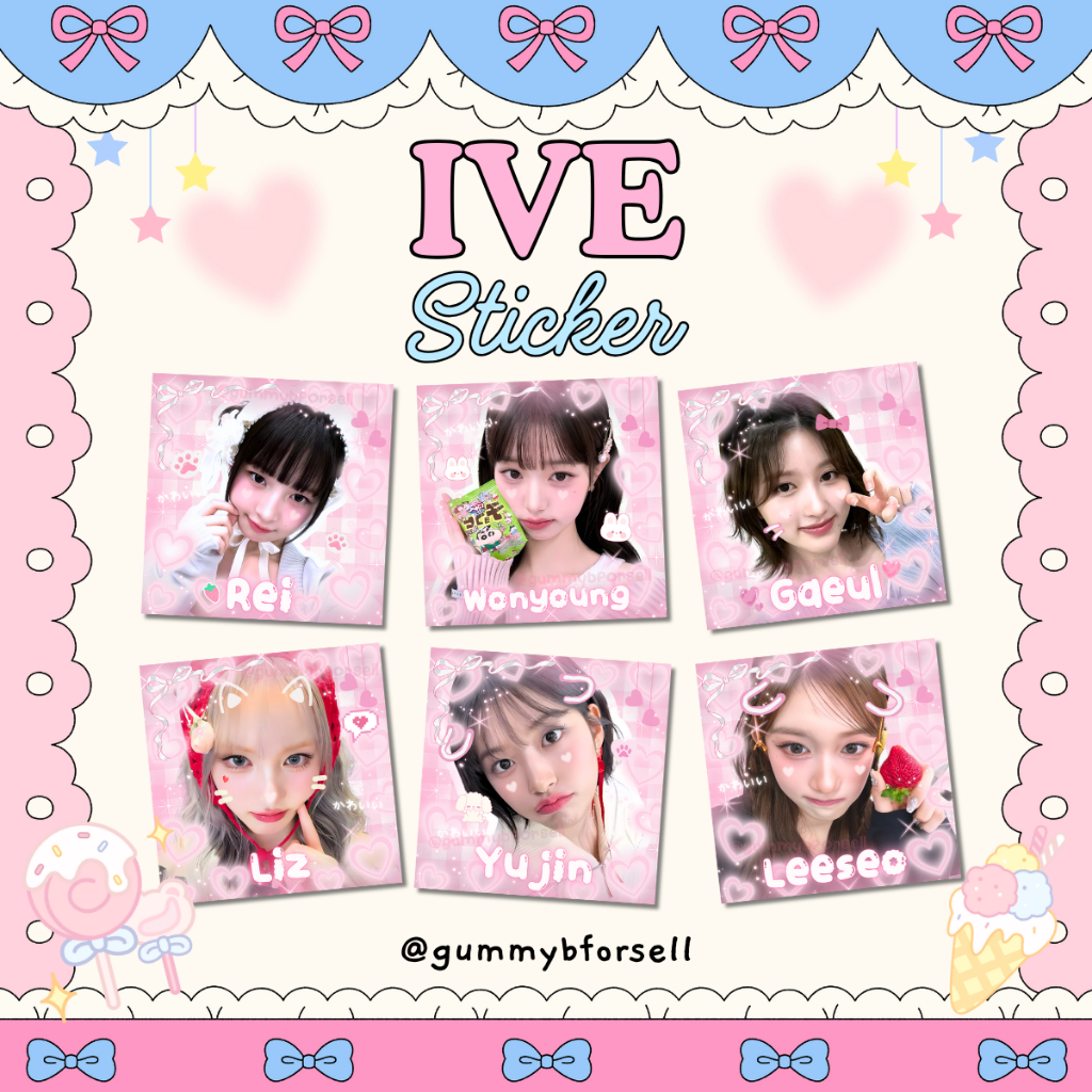 STICKER สติ๊กเกอร์ IVE แปะพัสดุ ของแถมกอว.หรือตกแต่ง (1 เซ็ต 30 ชิ้น)