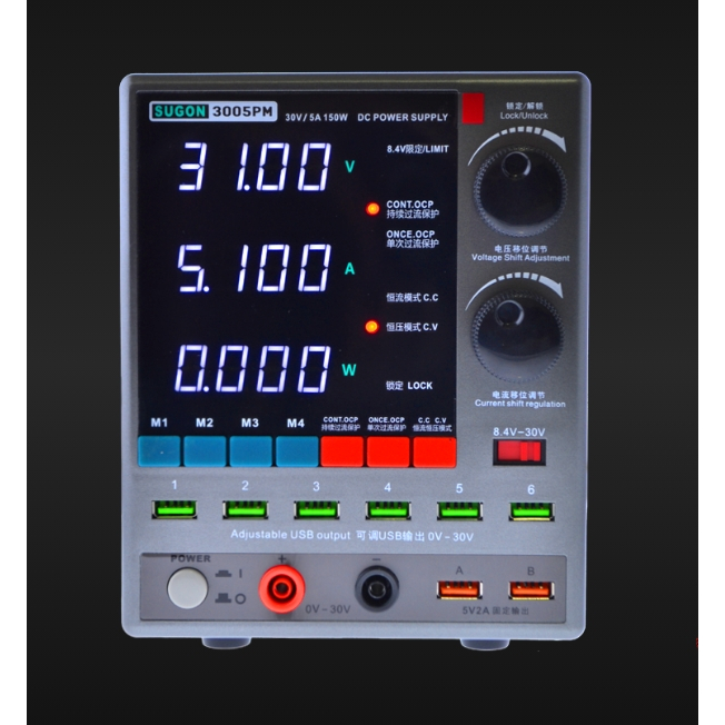 SUGONรุ่น 3005PM 5A 30V เพาเวอร์ซัพพลาย 4หลัก
