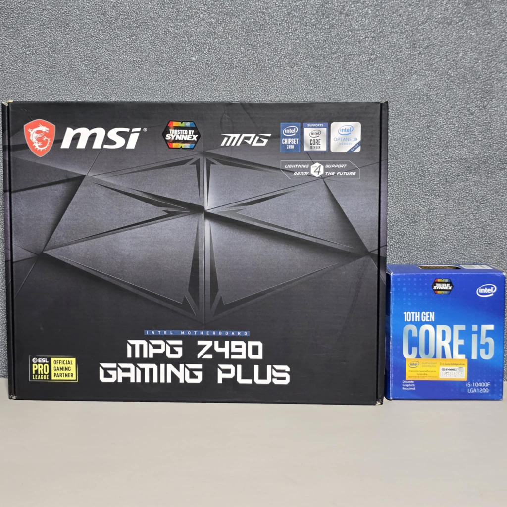 CPU INTEL CORE I5 10400F 6C/12T + MSI MPG Z490 GAMING PLUS (DDR4) (M-ATX) (LGA 1200) มือ2 (มีกล่อง) 