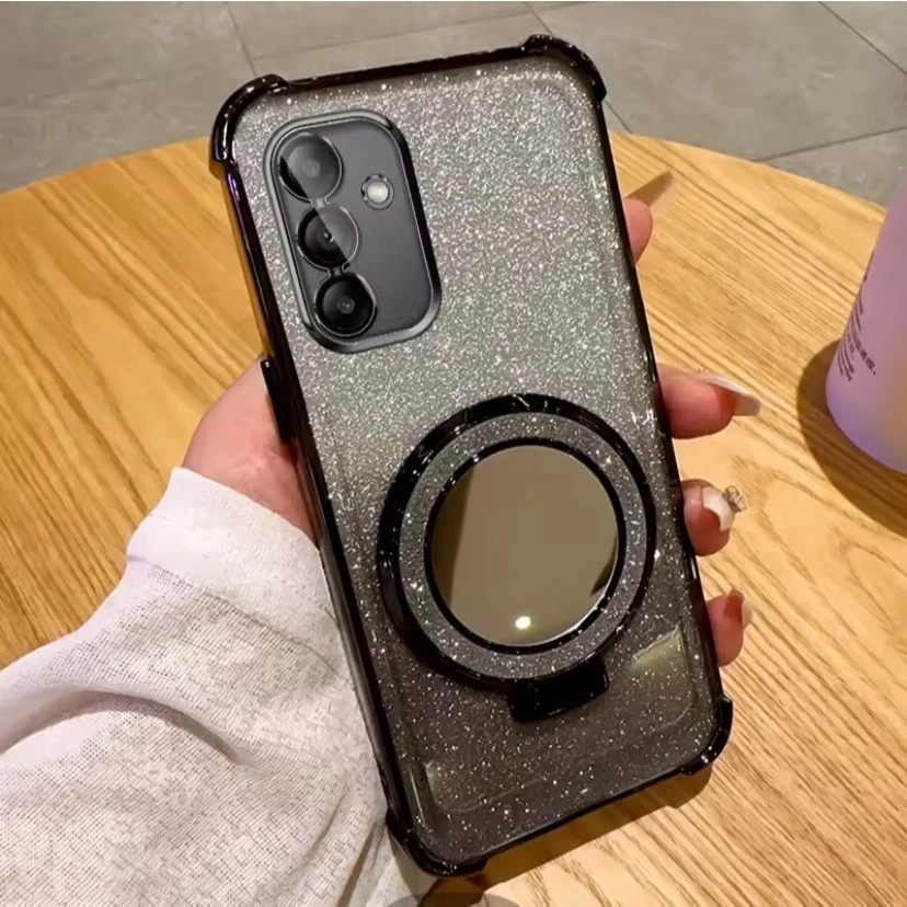 เคสกริตเตอร์ สำหรับSamsung A17 A18 A57 A37 S26FE S25FE S24FE A36 A56 A55 A16 A02S A03S A54 กระจก แต่งหน้า ตั้งได้ F2