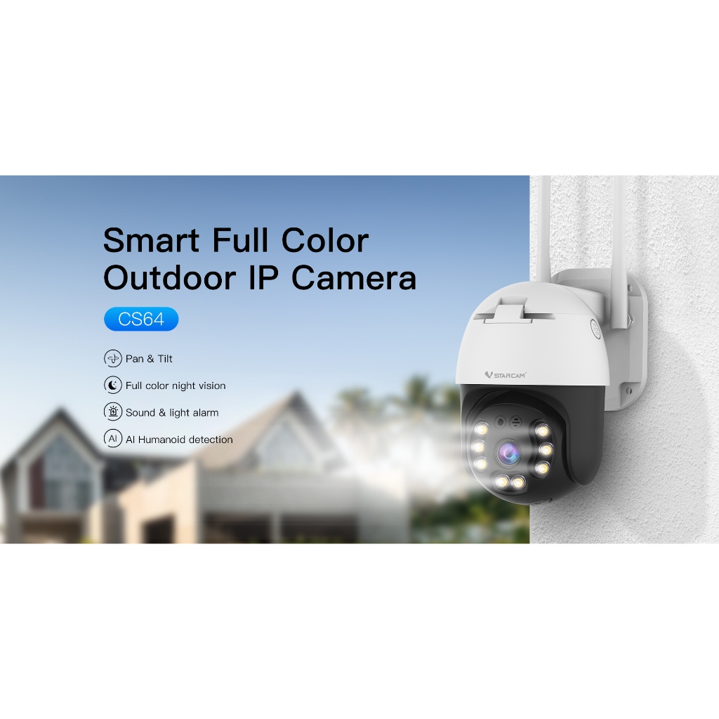Vstarcam CS64 WIFI IP Camera ความละเอียด 3MP กันน้ำได้สำหรับนอกบ้าน กล้องวงจรปิด ไร้สาย Wifi IPCamera wireless