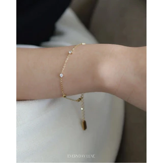 A.piece กำไล Everyday Luxe collection (waterproof) : [stainless steel] Classic mini crystal bracelet