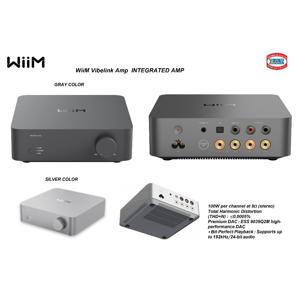 WIIM VIBELINK AMP  INTEGRATED AMP WITH DAC  100W PERCHANAL