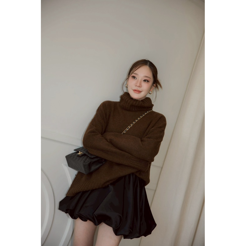 Gingko sweater ( brown ) สีน้ำตาล* สีใหม่ล่าสุด สวยมาก ใส่แล้วขับผิว อุ่นมากๆค่ะ