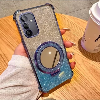 เคสกริตเตอร์ สำหรับSamsung A17 A18 A57 A37 S26FE S25FE S24FE A36 A56 A55 A16 A02S A03S A54 กระจก แต่งหน้า ตั้งได้ F2