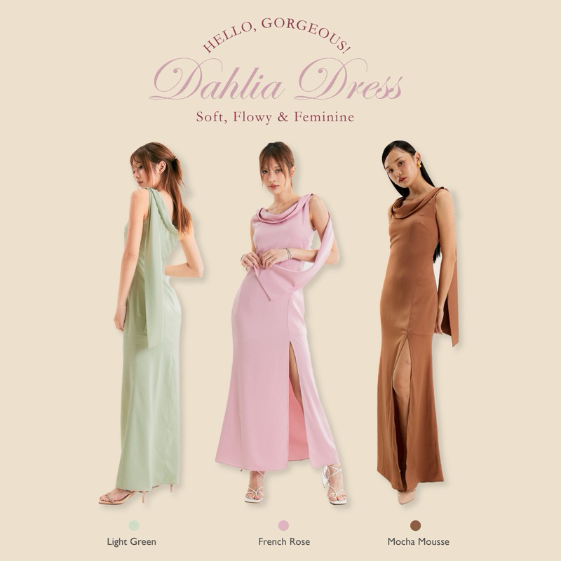 Palettestudio - Dahlia Dress เดรสคอถ่วงพับ แต่งสายโบว์ที่ไหล่ ทรงสวย