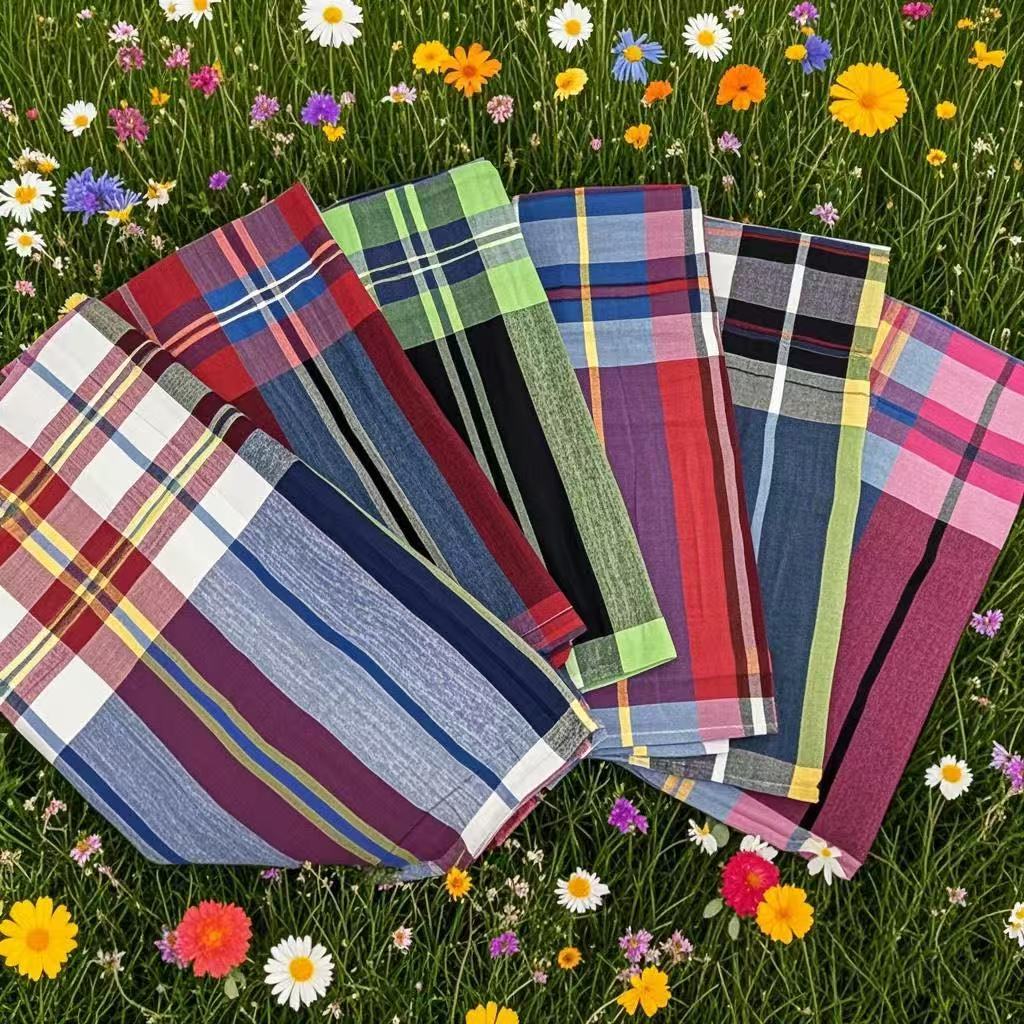 🎁ผ้าขาวม้า ตรารถไฟ เย็บริม🎁 ขนาด 75x180 ซม. 1 ผืน! ผ้าขาวม้าทอบ้านไร่ พร้อมใช้งานทันที  #ผ้าสวย