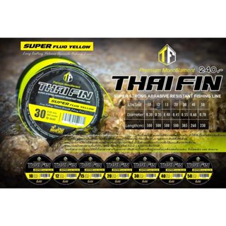 💛สายเอ็นเหนียวๆต้อง👉THAI FIN - Super Fluo Yellow (สายเอ็นไทฟ…
