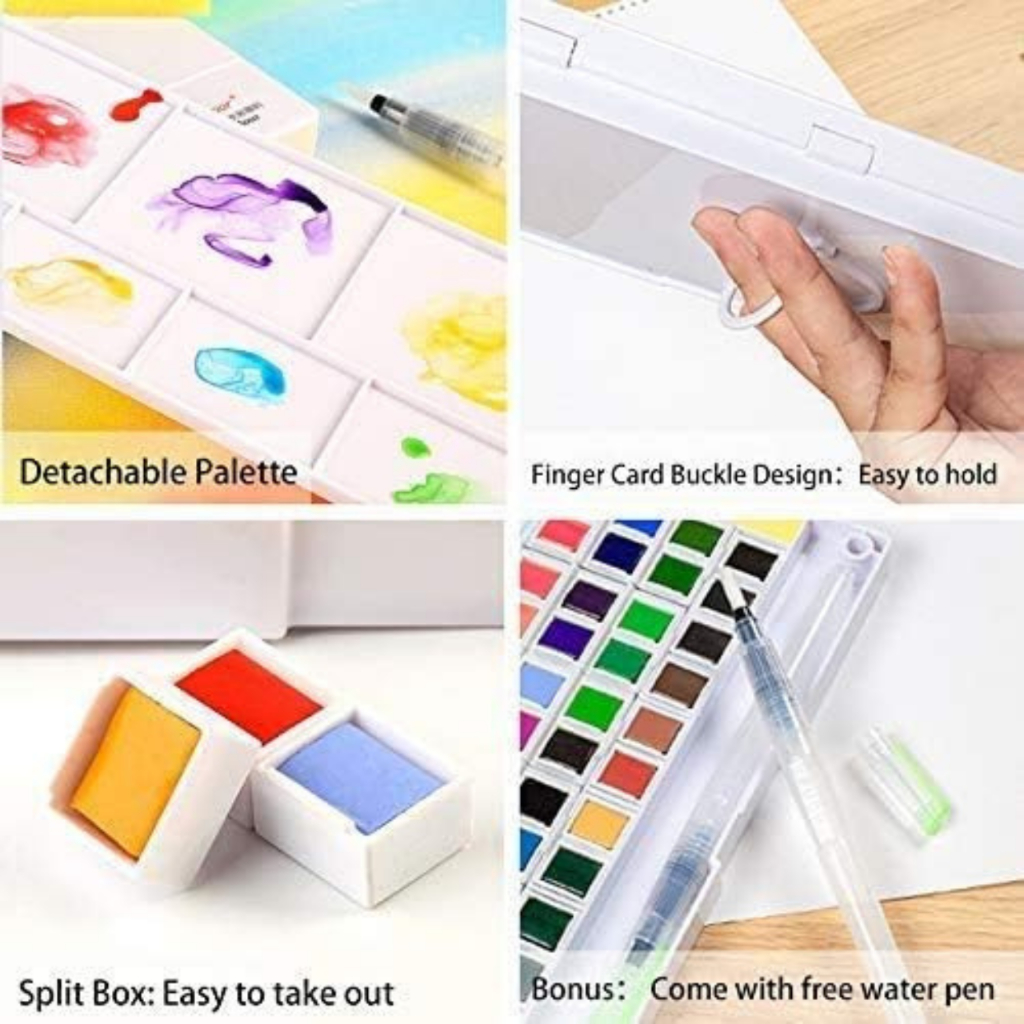 Art Nation SOLID WATERCOLOR สีน้ำตลับ อาร์ทติส original พร้อมพู่กันแทงค์ ในชุด ชุดสีน้ำ RUJI ราคา ถูกที่สุด ดีลบีเคเค แกลเลอรีภาพที่ 4