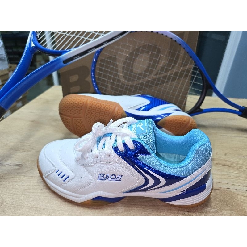 รองเท้าBAOJIแบดมินตันชาย BJM1133 size 41-45 สีขาว/น้ำเงิน