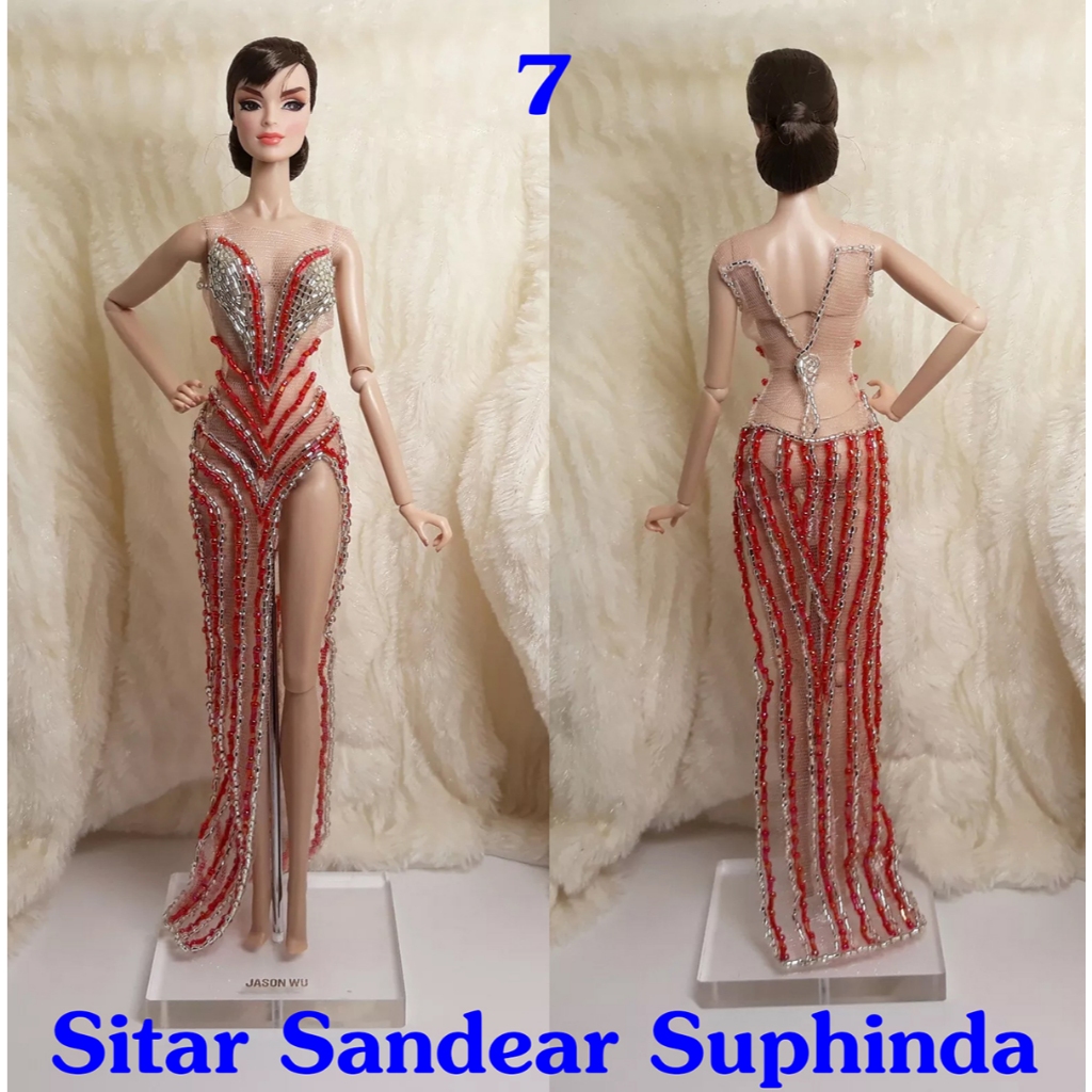 ชุดตุ๊กตา ทำมือ ปักลูกปัด สำหรับบาร์บี้ Fashion Royalty Doll Barbie Silkstone Poppy Parker Nuface ชุ