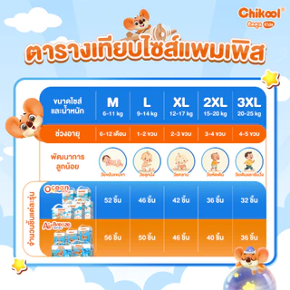 [ขายยกลัง x3 แพ็ค] Chikool Ocean Day&Night Pants ชิคคูล กางเกงผ้าอ้อมเด็ก โอเชียน เดย์&ไนท์ ไซส์ XL