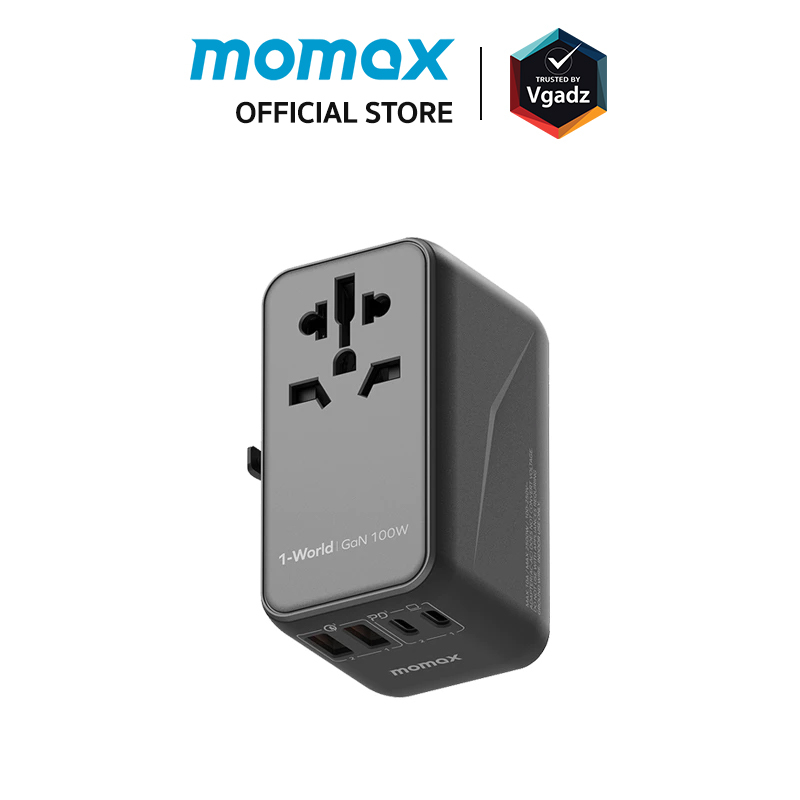 Momax รุ่น 1-World I Dreamer PD 100W GaN 4 ports + AC Travel Adapter หัวแปลงปลั๊กไฟ