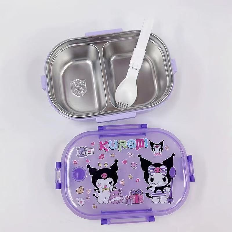 กล่องข้าว 2 ช่อง กล่องข้าว 2 ช่องปิดสนิท รูปการ์ตูนน่ารัก750ml - รูปที่ 3