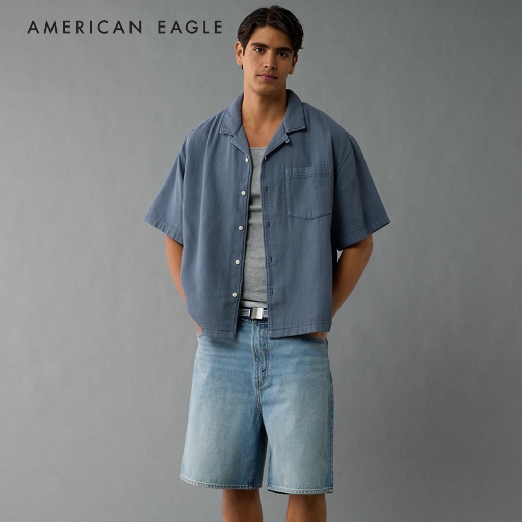 American Eagle Poolside Button-Up Shirt เสื้อเชิ้ต ผู้ชาย (NMSH 015-2772-410)