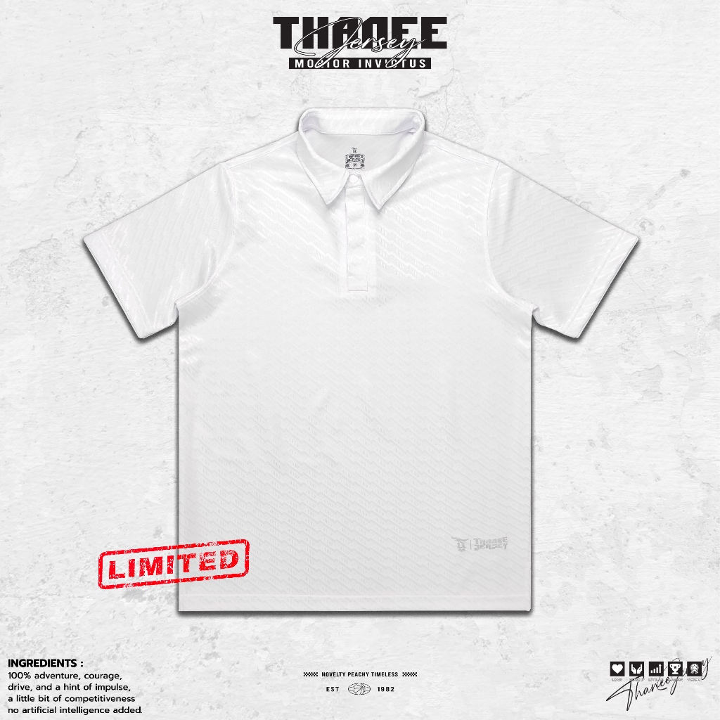 เสื้อแขนสั้น POLO IRIS WHITE สไตล์คลาสสิก คอปก มีถึงไซส์ใหญ่ 6XL