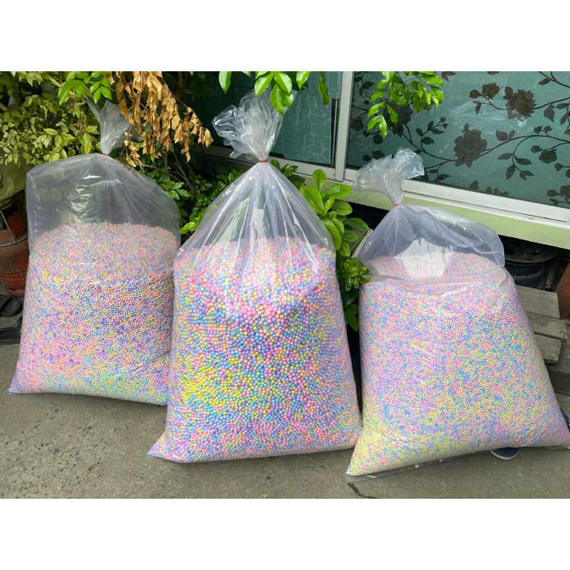 เม็ดโฟมสี เม็ดโฟมคละสีราคาถูก/สีพาสเทลราคาส่งแบบกิโล ถุงใหญ่/เครื่องเขียน/วัสดุตกเเต่งปัจฉิม สีสดสีสวยราคาส่ง พร้อมส่ง☑️