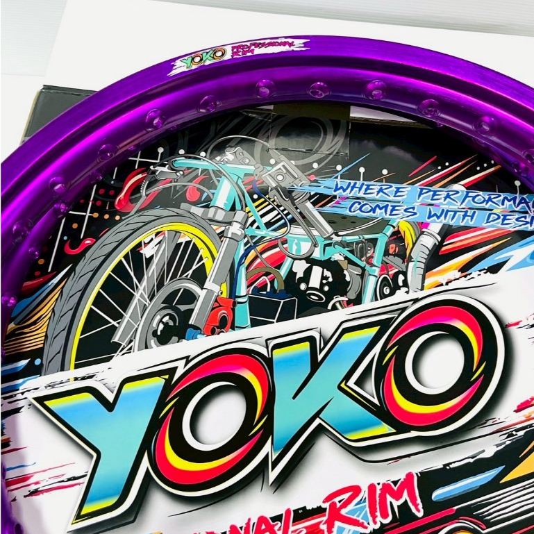 วงล้อ /YOKO PRO 1.20 , 1.40 ขอบ 17 สีม่วงเข้ม + ซี่ลวด (หน้า/หลัง)