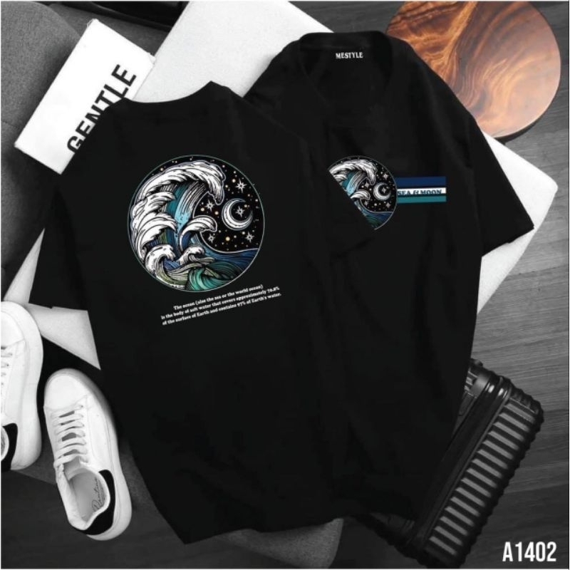 เสื้อยืด ผ้าCotton100% สกรีน แบบดิจิตอล เนื้อผ้าหนานุ่ม A1402-แขนสั้น