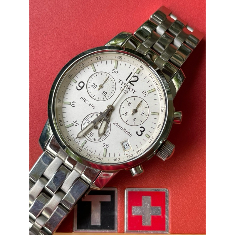 TISSOT PRC200 Chronograph Quartz Silver Dial Mens 40 mm Swiss Made