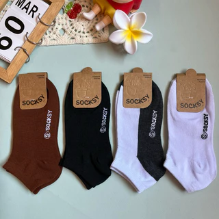 socksyถุงเท้าข้อสั้น ถุงเท้านักเรียน คลุมตาตุ่มทรงสวย ผ้านุ่ม ขนาดfreesize36-44